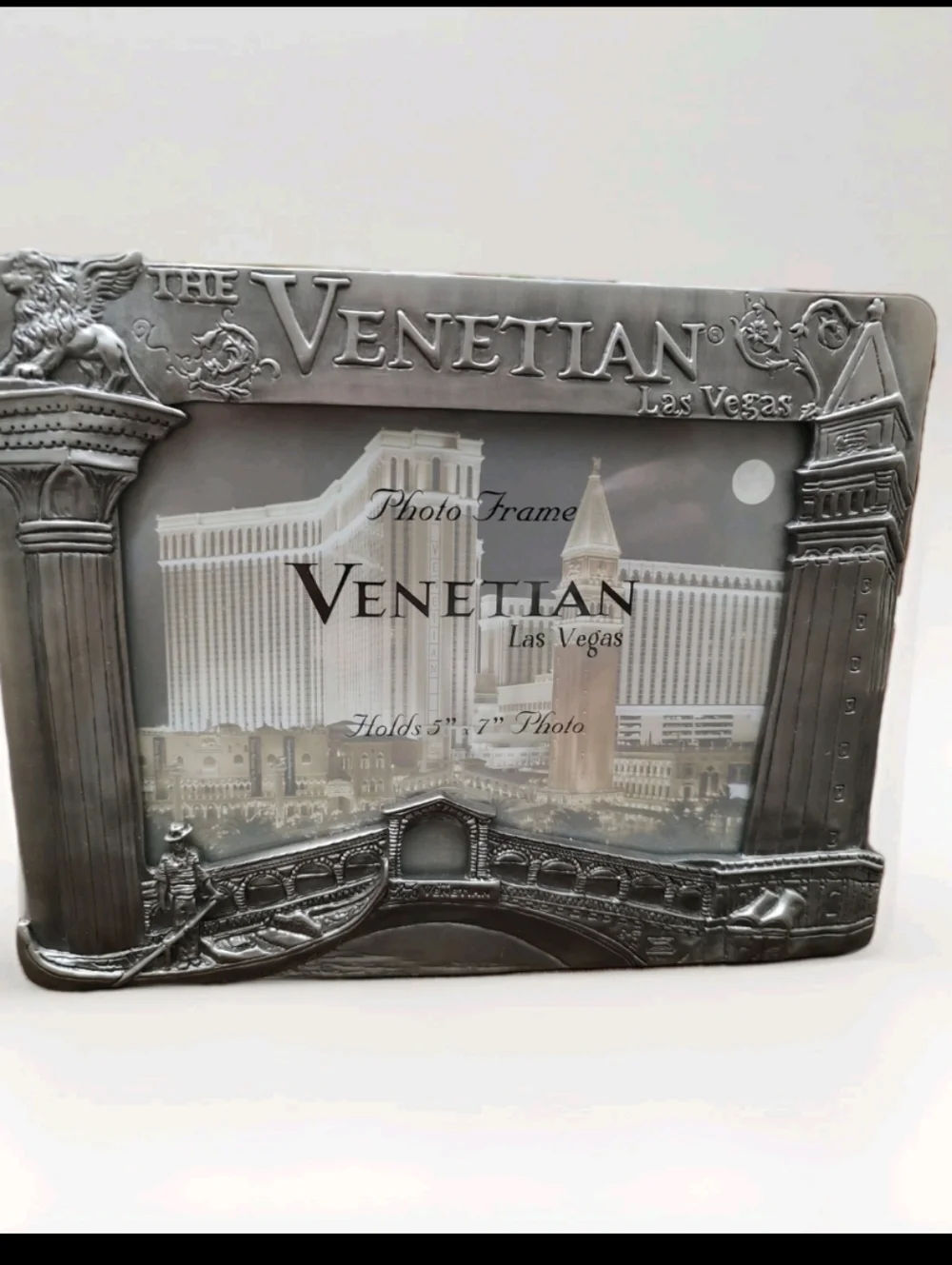 Smith Western The Venetian Lion Las Vegas Pewter Metal Photo Frame Image 5 x 7